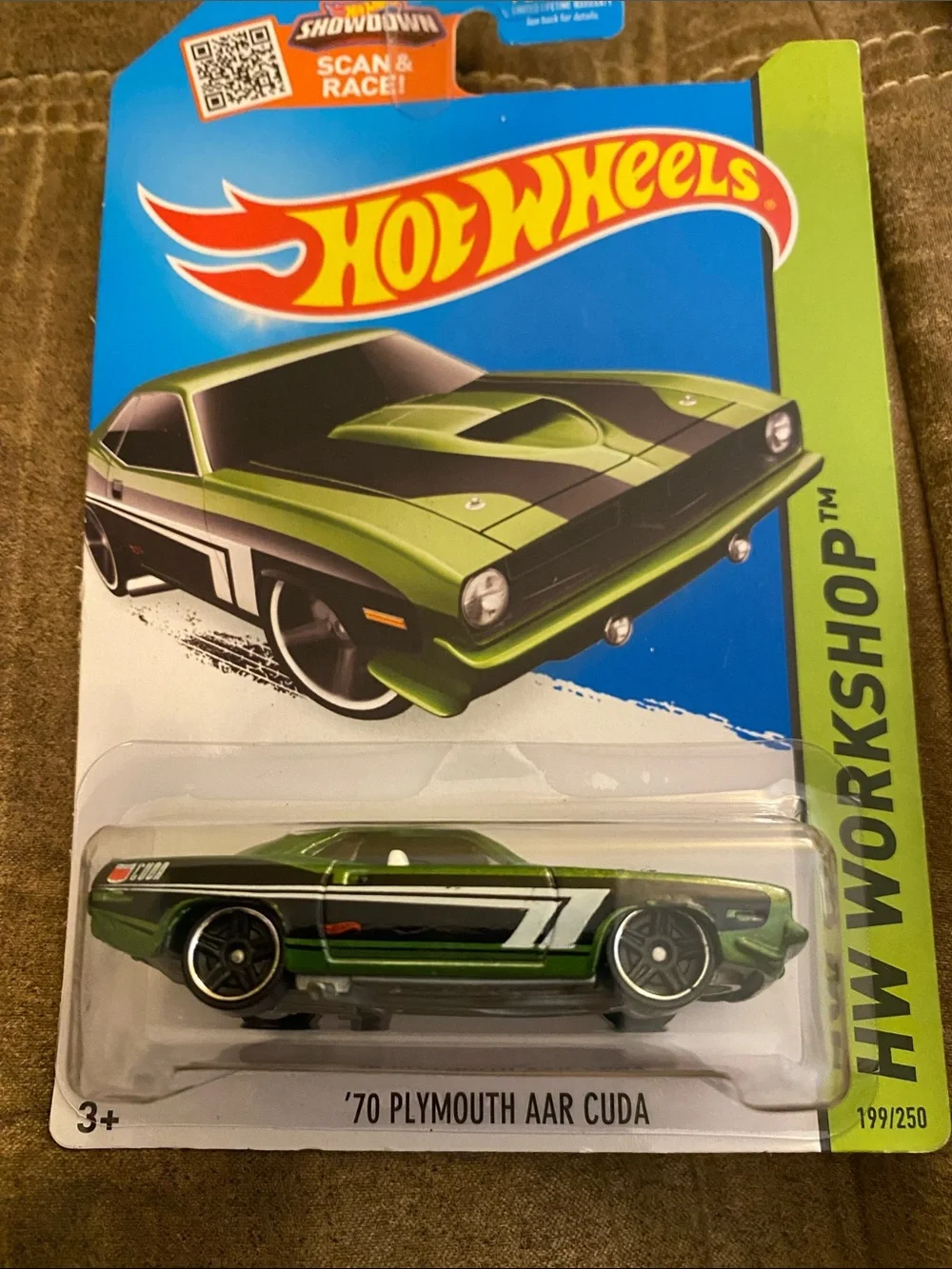 Mattel Hot Wheels '70 Plymouth AAR Cuda Green and Black